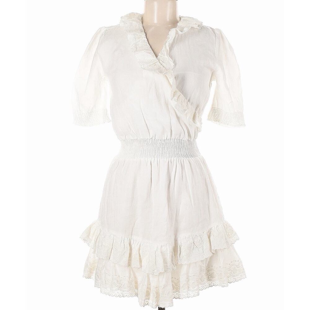 Les Coyotes de paris "Stevie" Dress Girls sz 16 short ruffle white dress